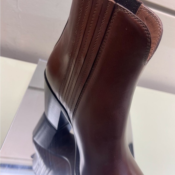 Sartore MADE IN ITALY LEATHER Brown Ankle Boots with Chelsea Style - Picture 9 of 12